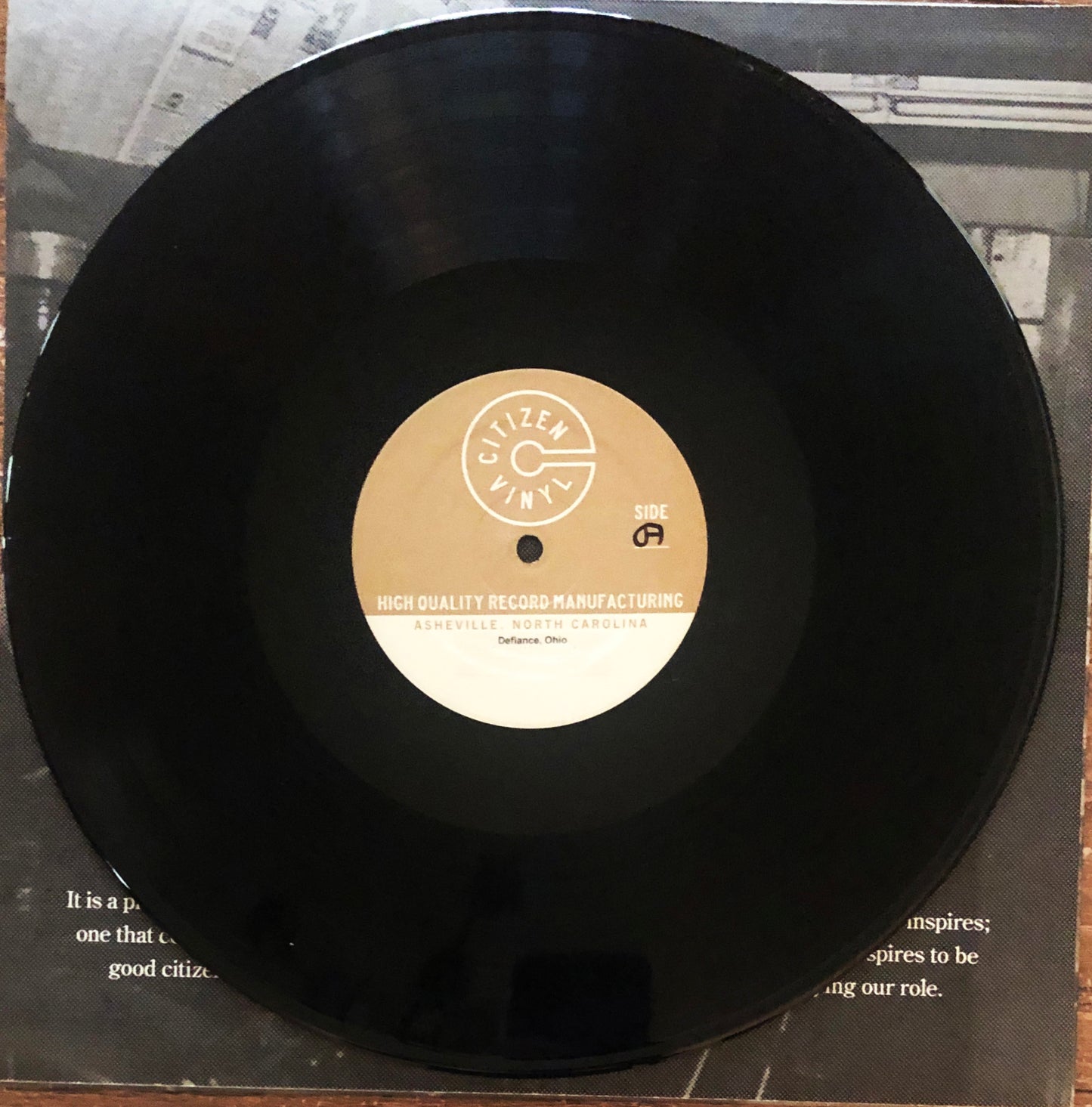 DEFIANCE, OHIO "The Great Depression" TEST PRESSING