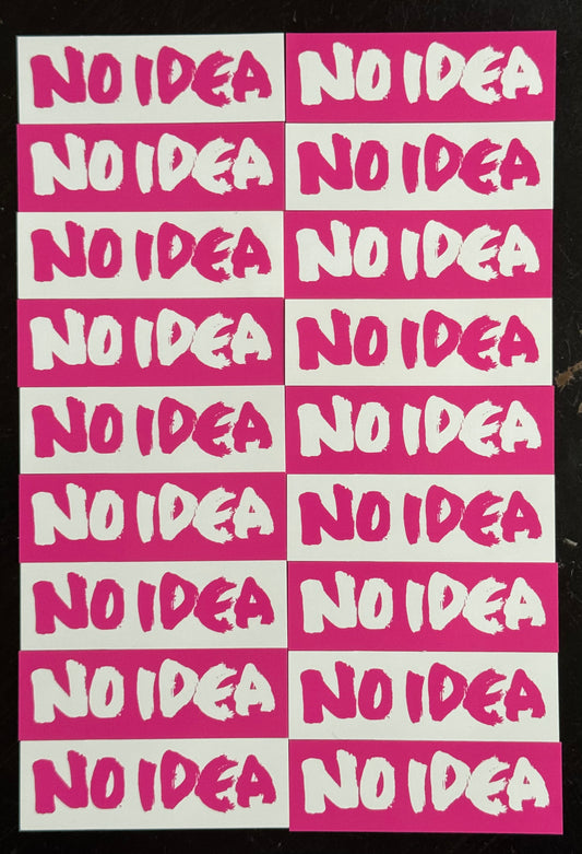 NO IDEA "Logo" Sticker (Pink & White)