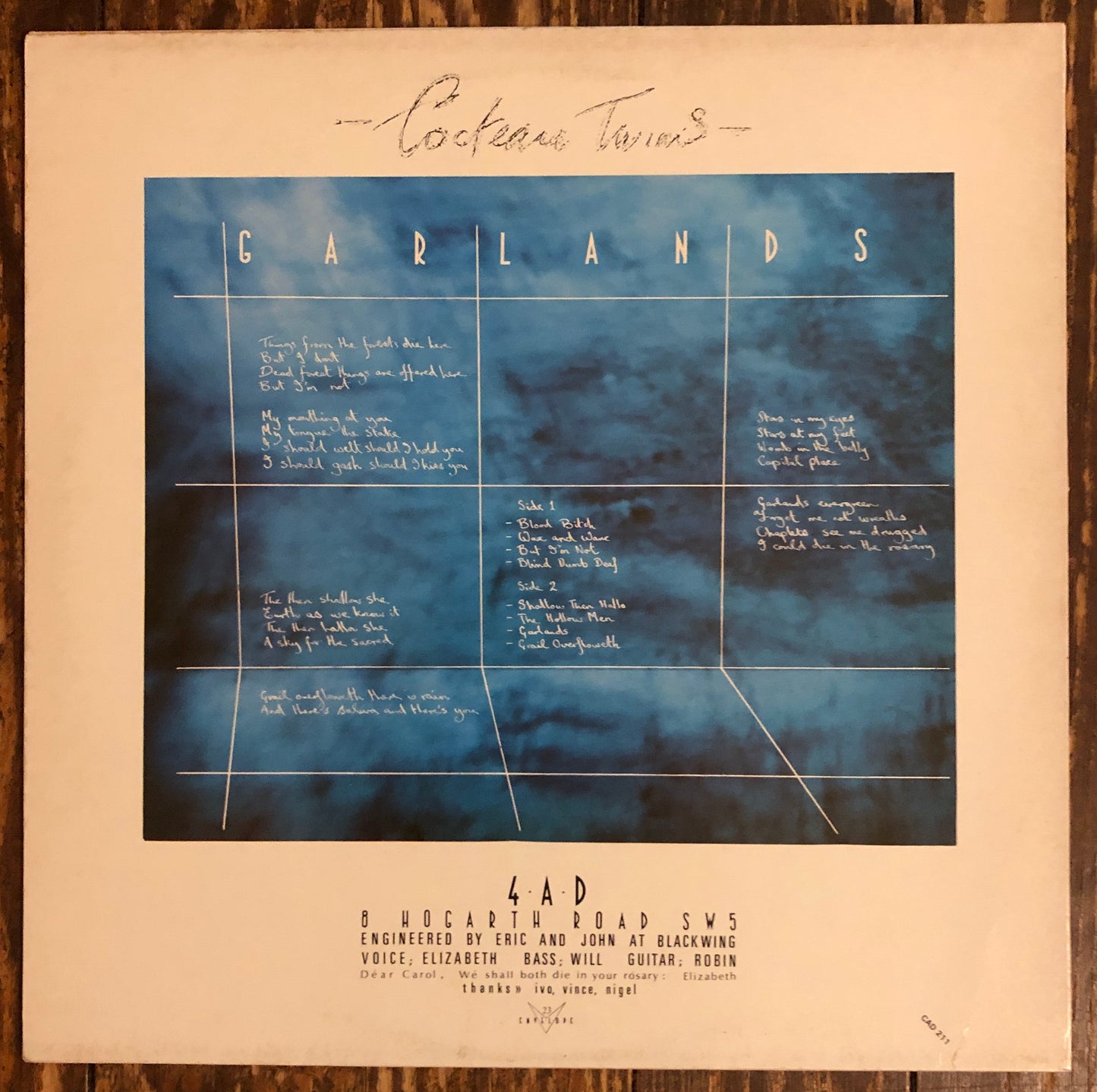 COCTEAU TWINS "Garlands" (UK Pressing)