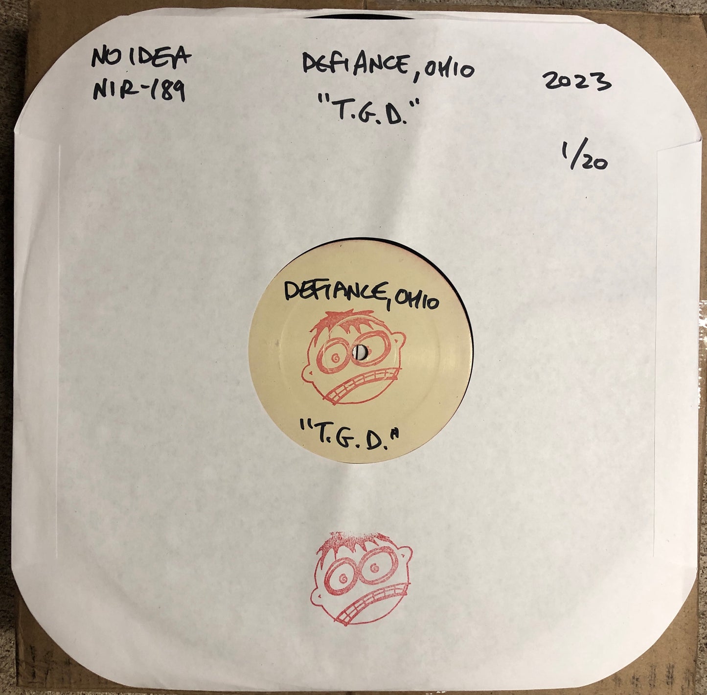 DEFIANCE, OHIO "The Great Depression" TEST PRESSING