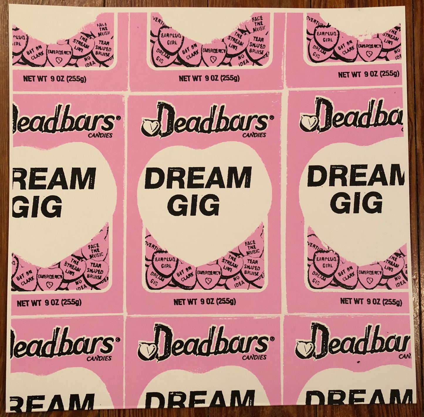 DEAD BARS "Dream Gig" SWEETHEARTS TOUR Limited Screenprinted LP